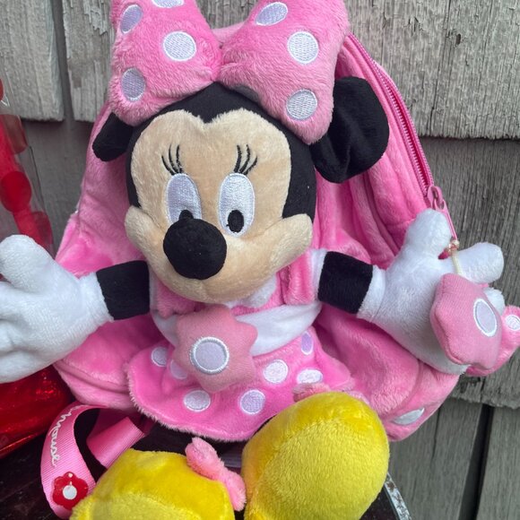 Minnie Mouse Disney Bag Set Clear Tote and Plush Backpack With Doll - Picture 3 of 7